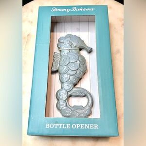 TOMMY BAHAMA BOTTLE OPENER SEAHORSE CAST IRON LIGHT BLUE NEW